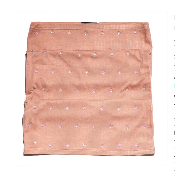 LELE SADOUGHI NWT AUTHENTIC PEACH COLOR HEART-STUDDED SOFT FACE MASKS - Picture 3 of 7